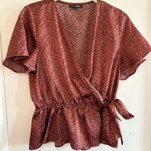 Papermoon Women's Rust Patterned Wrap Blouse